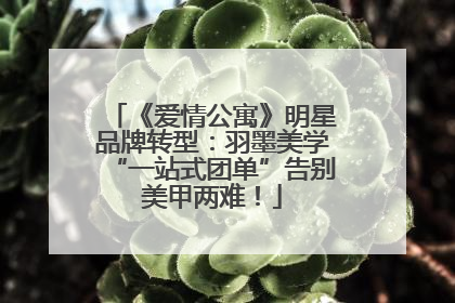 《爱情公寓》明星品牌转型：羽墨美学“一站式团单”告别美甲两难！