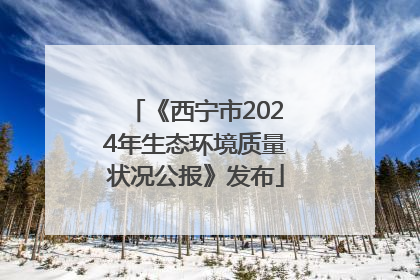 《西宁市2024年生态环境质量状况公报》发布