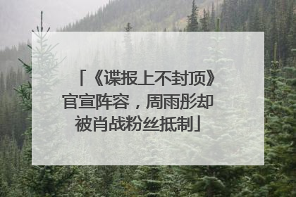 《谍报上不封顶》官宣阵容，周雨彤却被肖战粉丝抵制