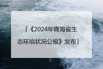 《2024年青海省生态环境状况公报》发布