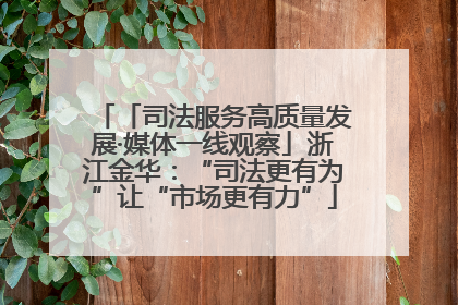 「司法服务高质量发展·媒体一线观察」浙江金华：“司法更有为”让“市场更有力”
