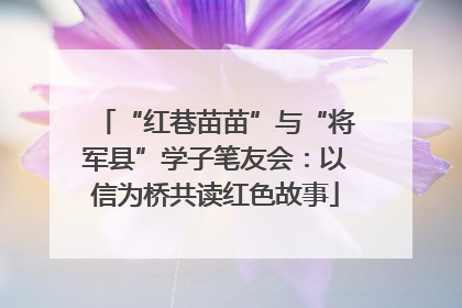 “红巷苗苗”与“将军县”学子笔友会：以信为桥共读红色故事