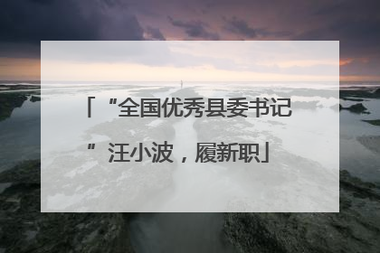“全国优秀县委书记”汪小波，履新职