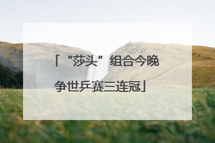 “莎头”组合今晚争世乒赛三连冠