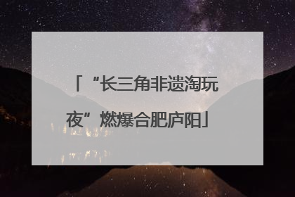 “长三角非遗淘玩夜”燃爆合肥庐阳