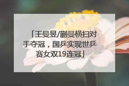 王曼昱/蒯曼横扫对手夺冠，国乒实现世乒赛女双19连冠