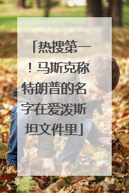 热搜第一！马斯克称特朗普的名字在爱泼斯坦文件里