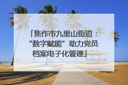 焦作市九里山街道：“数字赋能”助力党员档案电子化管理