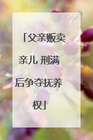 父亲贩卖亲儿 刑满后争夺抚养权