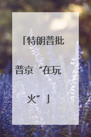 特朗普批普京“在玩火”