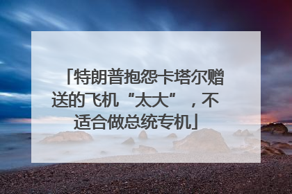 特朗普抱怨卡塔尔赠送的飞机“太大”，不适合做总统专机