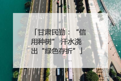 甘肃民勤：“信用种树” 汗水浇出“绿色存折”