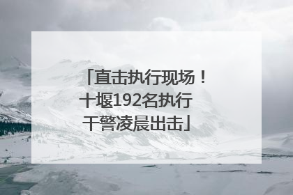 直击执行现场！十堰192名执行干警凌晨出击
