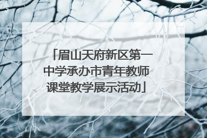 眉山天府新区第一中学承办市青年教师课堂教学展示活动