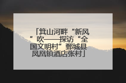 箕山河畔“新风”吹——探访“全国文明村”鄄城县凤凰镇酒店张村