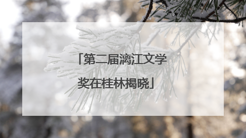 第二届漓江文学奖在桂林揭晓