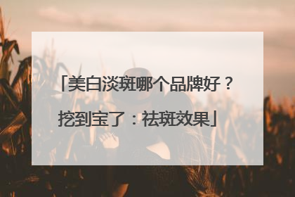 美白淡斑哪个品牌好？挖到宝了：祛斑效果