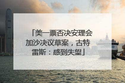 美一票否决安理会加沙决议草案，古特雷斯：感到失望