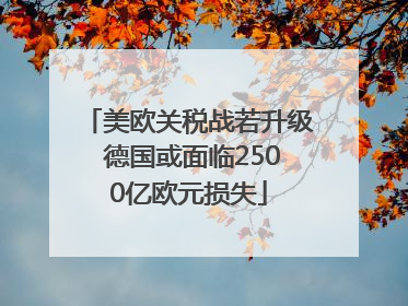 美欧关税战若升级 德国或面临2500亿欧元损失