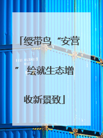 绶带鸟“安营” 绘就生态增收新景致