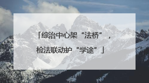 综治中心架“法桥”，检法联动护“学途”