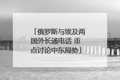 俄罗斯与埃及两国外长通电话 重点讨论中东局势