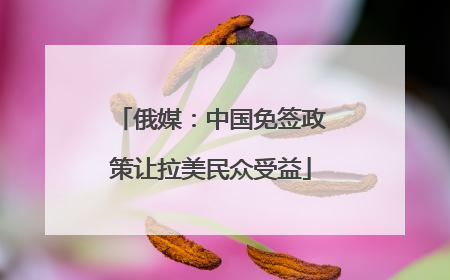 俄媒：中国免签政策让拉美民众受益