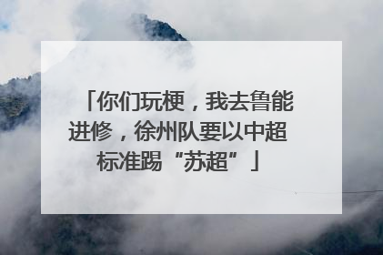 你们玩梗，我去鲁能进修，徐州队要以中超标准踢“苏超”