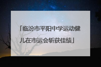 临汾市平阳中学运动健儿在市运会斩获佳绩