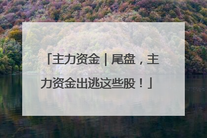 主力资金｜尾盘，主力资金出逃这些股！