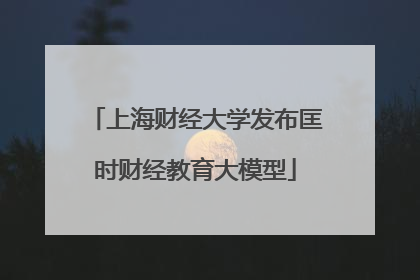 上海财经大学发布匡时财经教育大模型