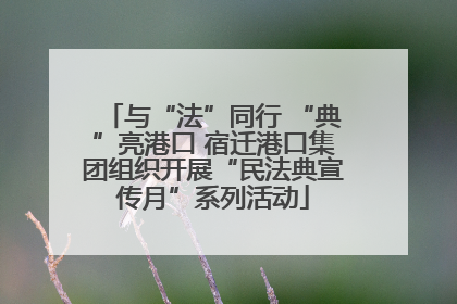 与“法”同行 “典”亮港口 宿迁港口集团组织开展“民法典宣传月”系列活动