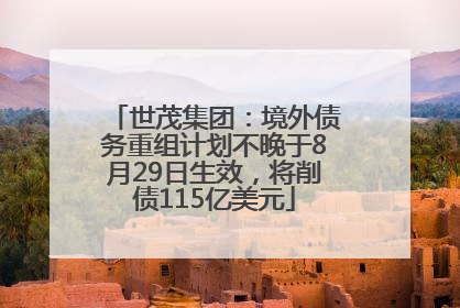 世茂集团：境外债务重组计划不晚于8月29日生效，将削债115亿美元