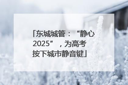 东城城管：“静心2025”，为高考按下城市静音键