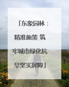 东象园林：精准施策 筑牢城市绿化抗旱坚实屏障
