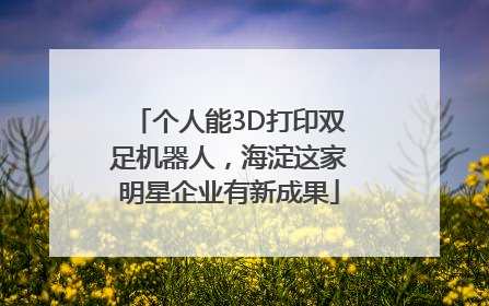 个人能3D打印双足机器人，海淀这家明星企业有新成果