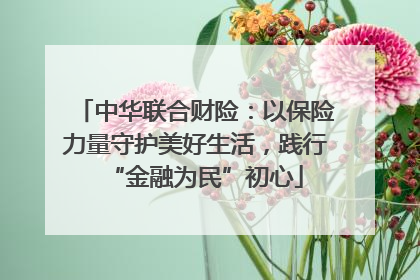 中华联合财险：以保险力量守护美好生活，践行“金融为民”初心