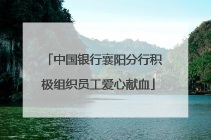 中国银行襄阳分行积极组织员工爱心献血