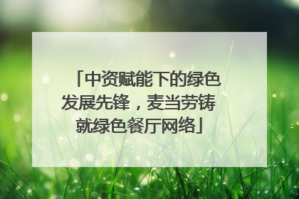 中资赋能下的绿色发展先锋，麦当劳铸就绿色餐厅网络