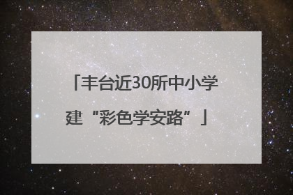 丰台近30所中小学建“彩色学安路”
