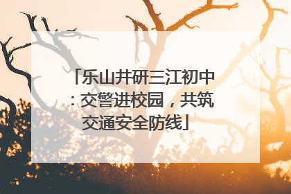 乐山井研三江初中：交警进校园，共筑交通安全防线