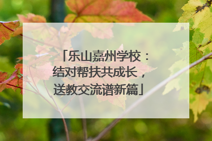 乐山嘉州学校：结对帮扶共成长，送教交流谱新篇