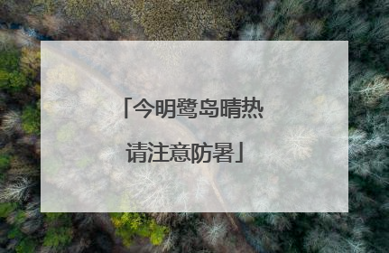 今明鹭岛晴热 请注意防暑