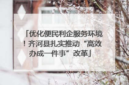 优化便民利企服务环境！齐河县扎实推动“高效办成一件事”改革
