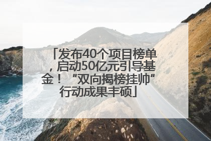 发布40个项目榜单，启动50亿元引导基金！“双向揭榜挂帅”行动成果丰硕
