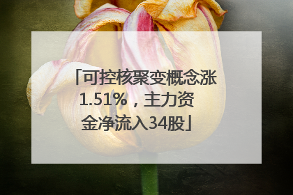 可控核聚变概念涨1.51%，主力资金净流入34股