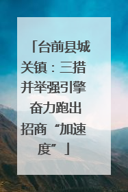 台前县城关镇：三措并举强引擎 奋力跑出招商“加速度”