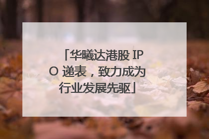 华曦达港股 IPO 递表，致力成为行业发展先驱