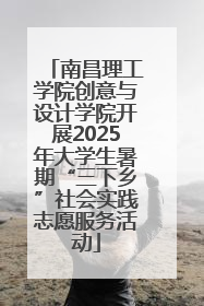 南昌理工学院创意与设计学院开展2025年大学生暑期“三下乡”社会实践志愿服务活动