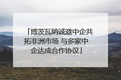 博茨瓦纳诚邀中企共拓非洲市场 与多家中企达成合作协议